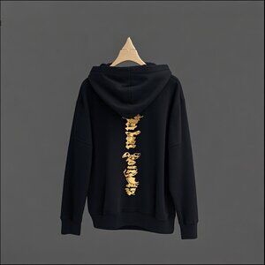 NWT Palm Angels Flame Coconut Tree Letter Washed Hoodie